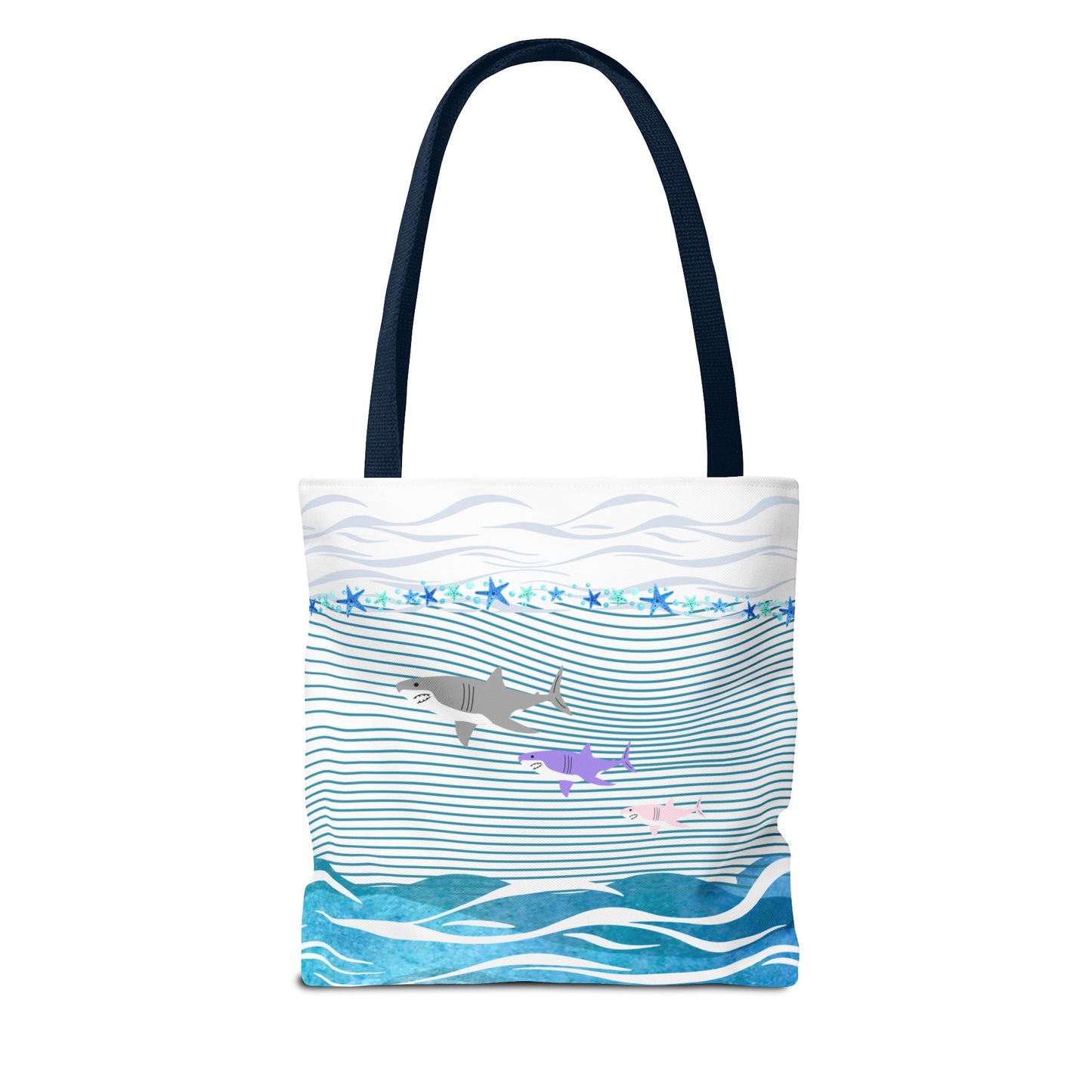 Trio Sharks Beach Tote (Double-sided Print)