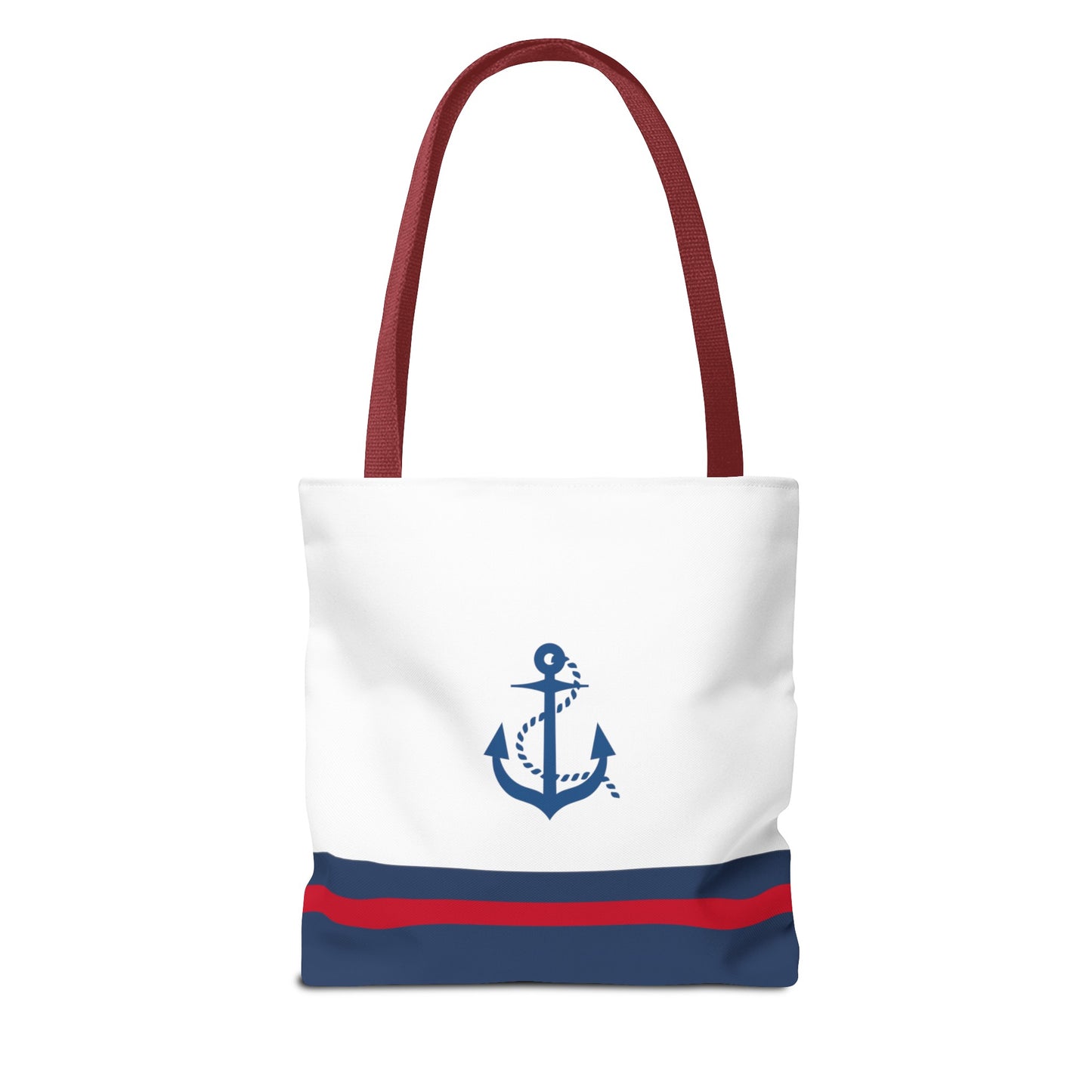 Ship Wheel Stripe Beach Tote (Double-sided print)