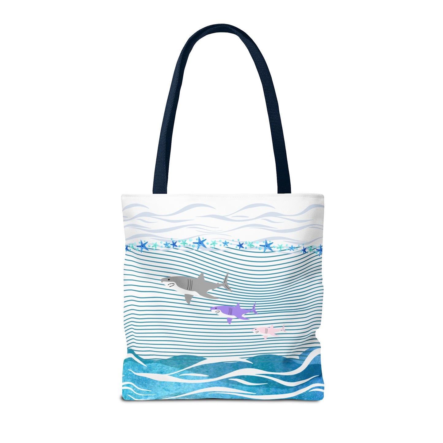 Trio Sharks Beach Tote (Double-sided Print)