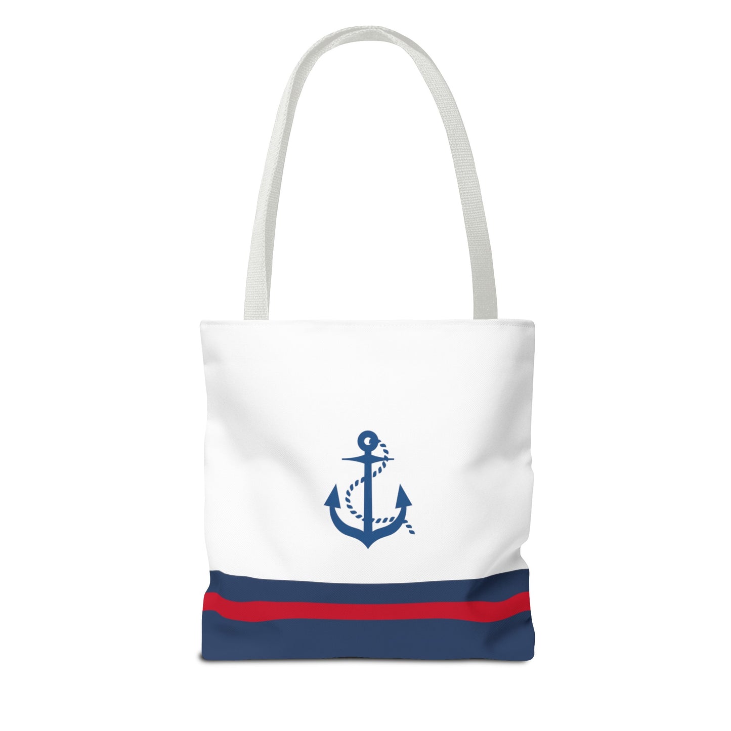 Ship Wheel Stripe Beach Tote (Double-sided print)