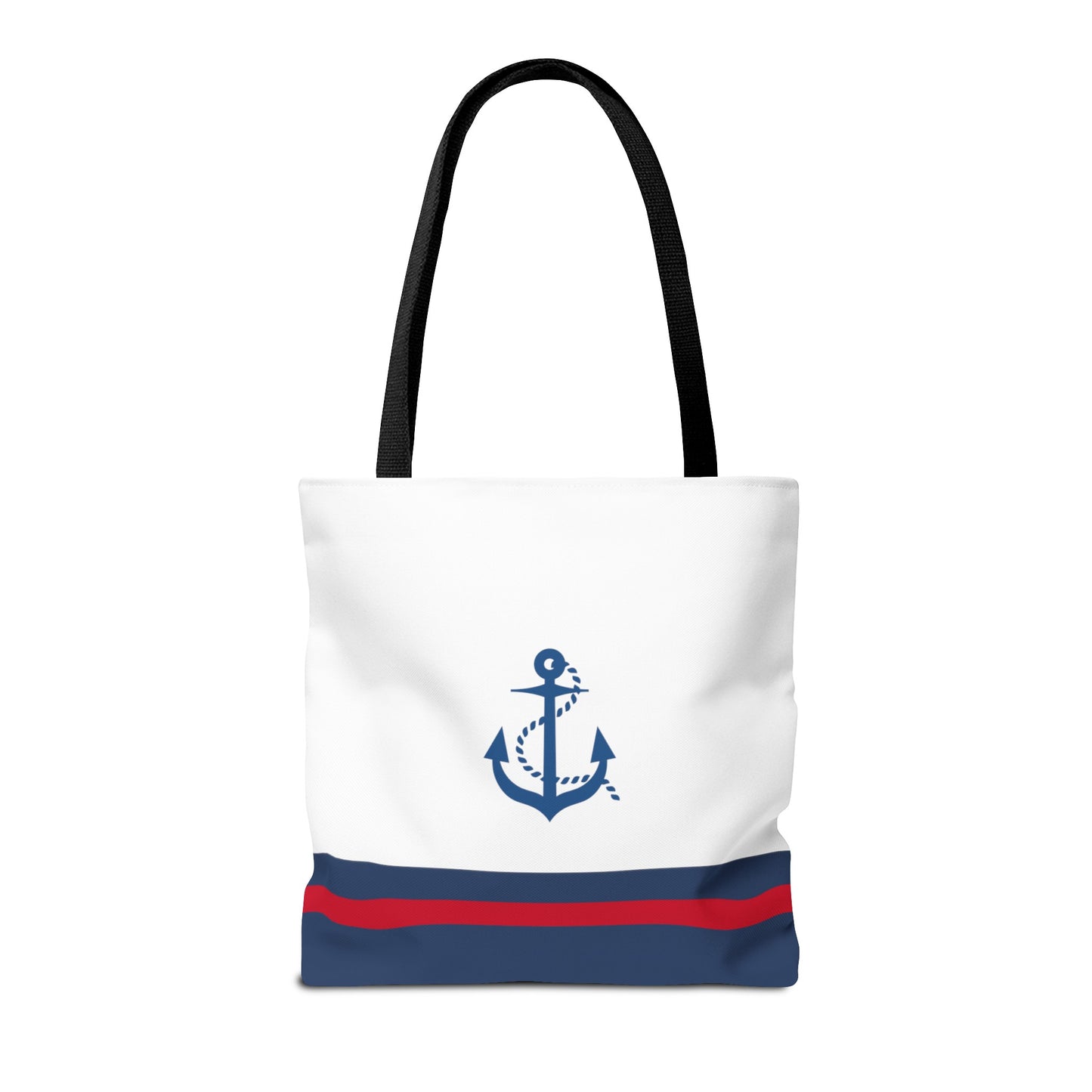 Ship Wheel Stripe Beach Tote (Double-sided print)