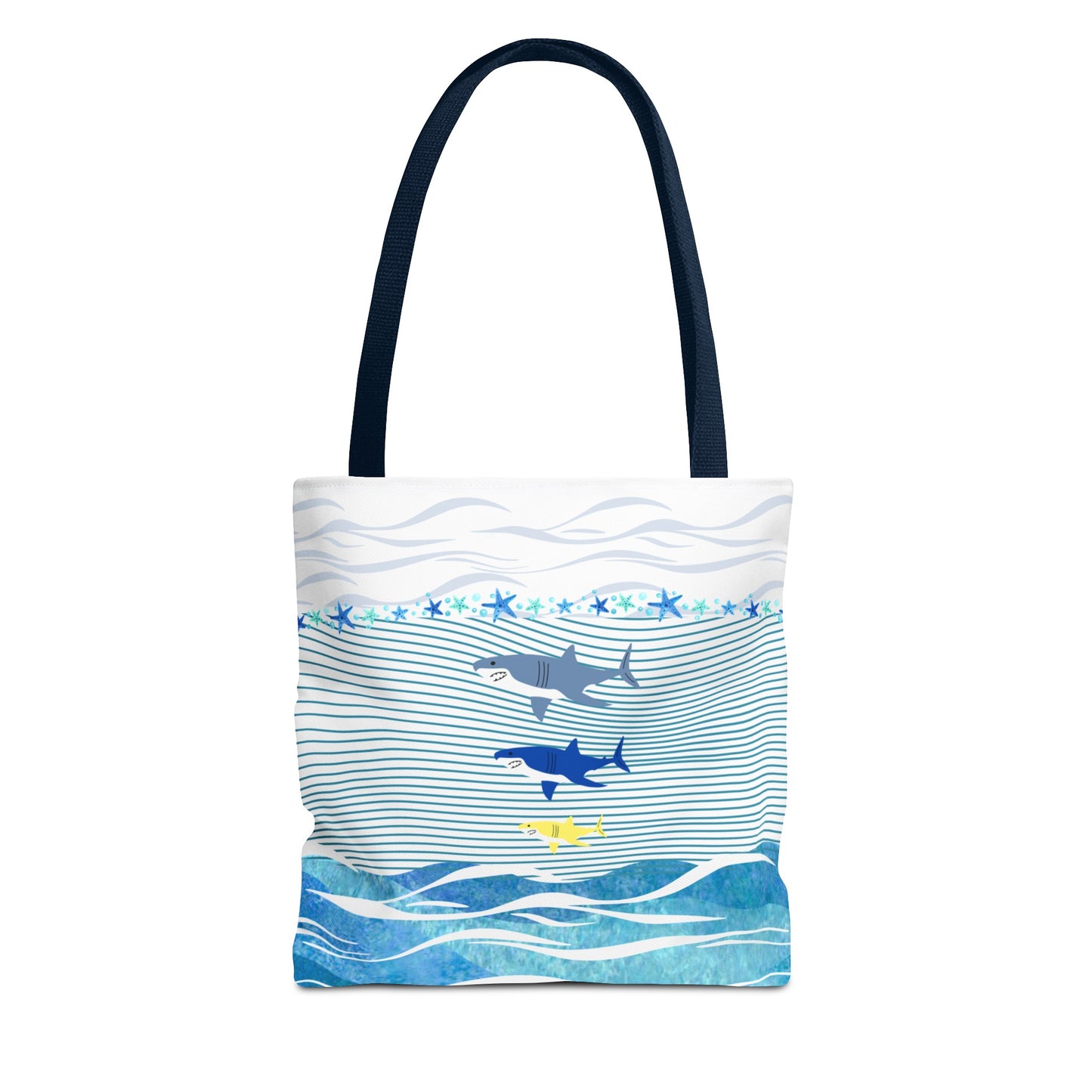 Trio Sharks Beach Tote (Double-sided Print)