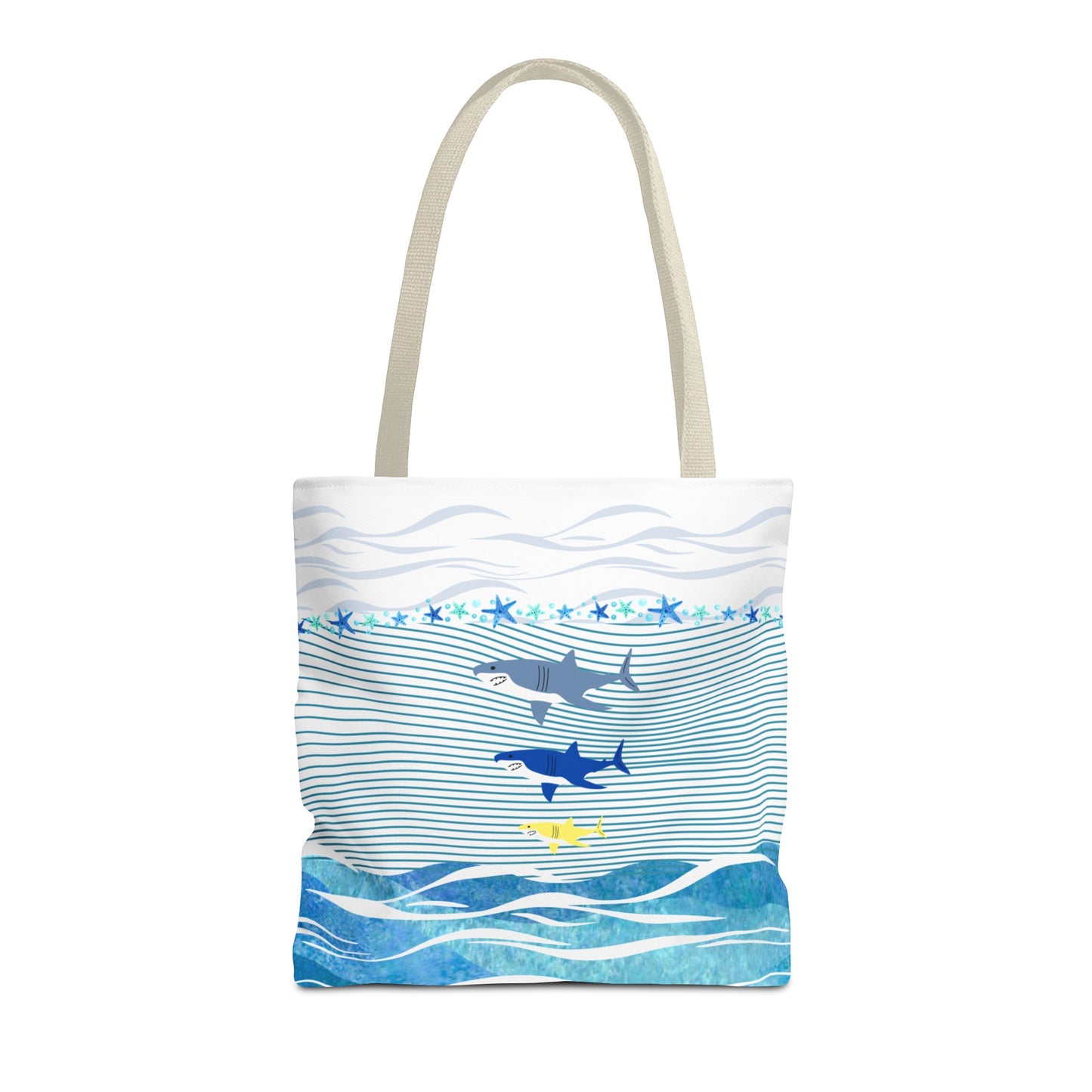 Trio Sharks Beach Tote (Double-sided Print)