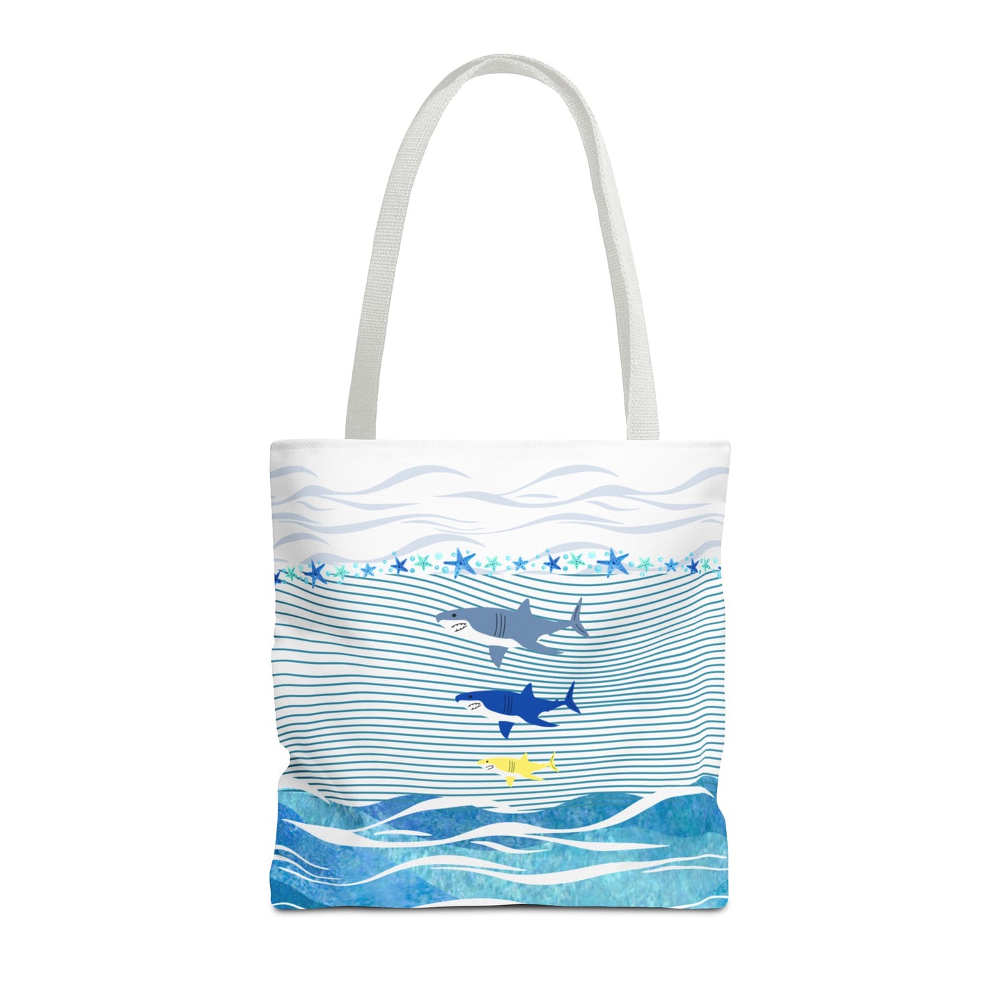 Trio Sharks Beach Tote (Double-sided Print)