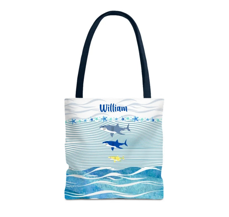 Trio Sharks Beach Tote (Double-sided Print)