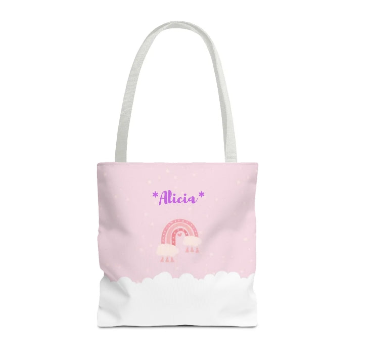 Pink Rainbow Beach Tote (Double-sided print)