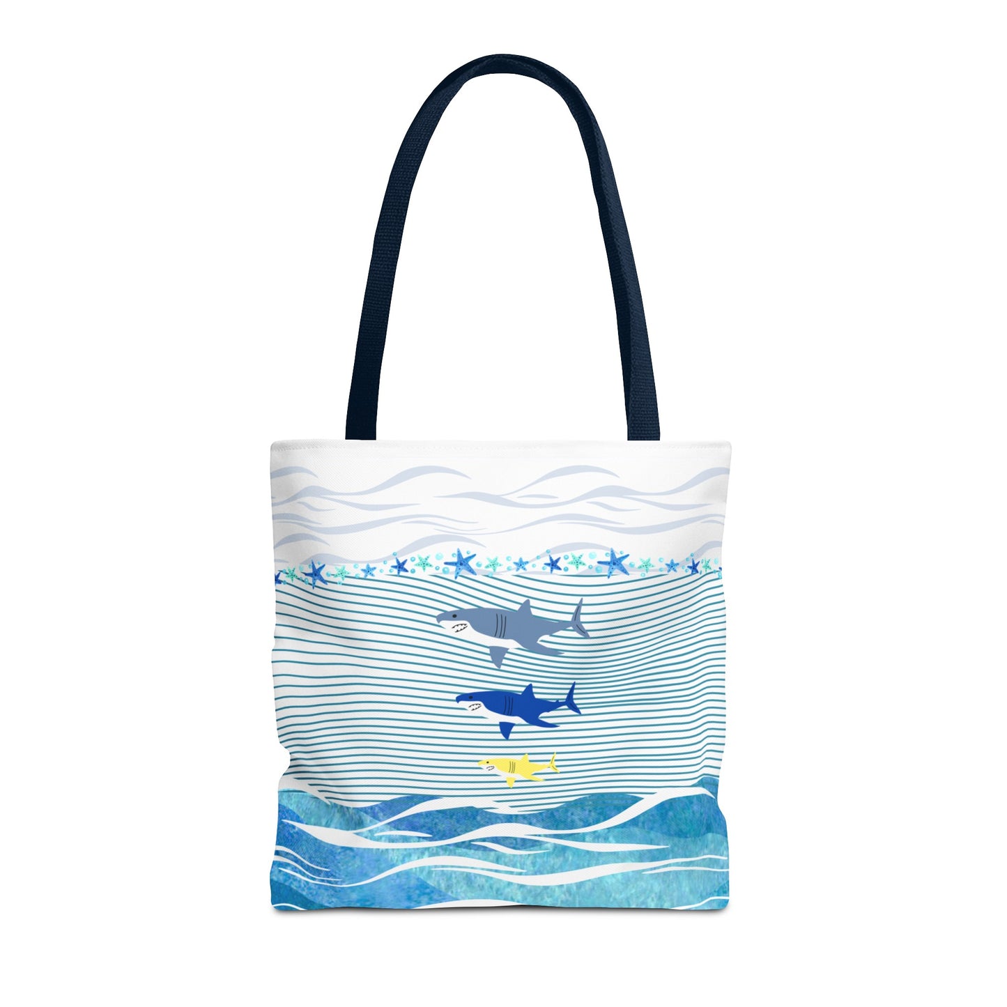 Trio Sharks Beach Tote (Double-sided Print)
