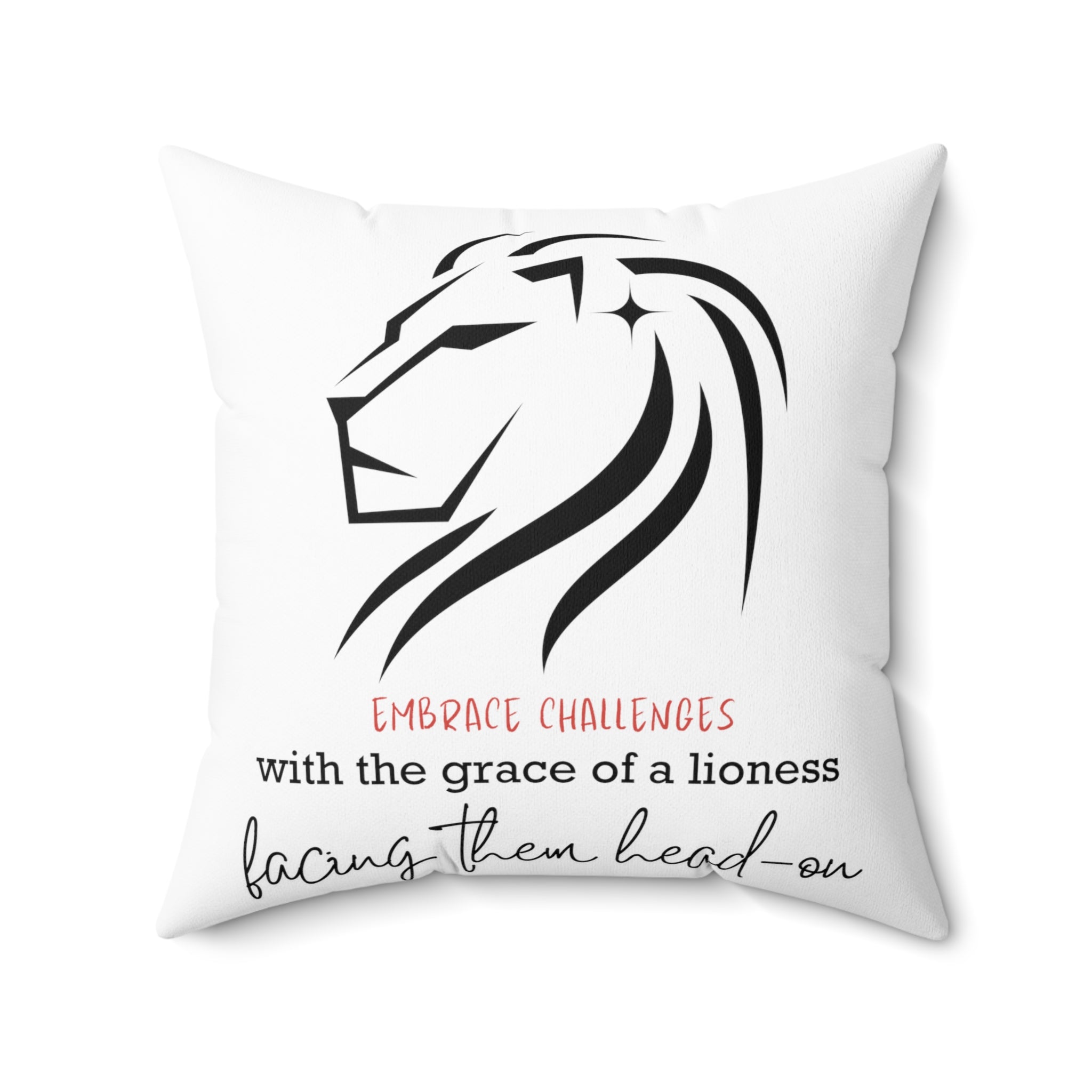 Lion Queen Square Pillow White – Happy Twinkles