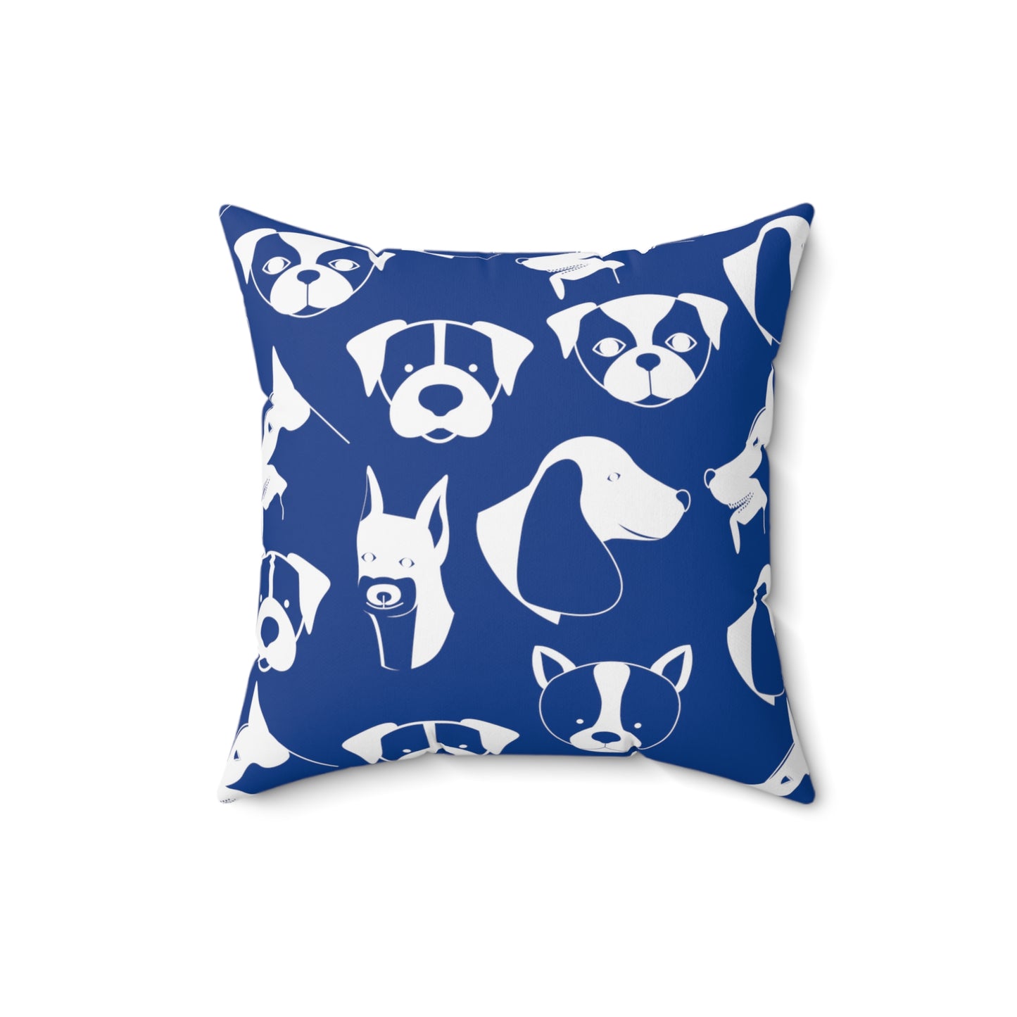 Chic ModDog Head Square Pillow (Versatile Double-Sided Graphic Variation) Blue