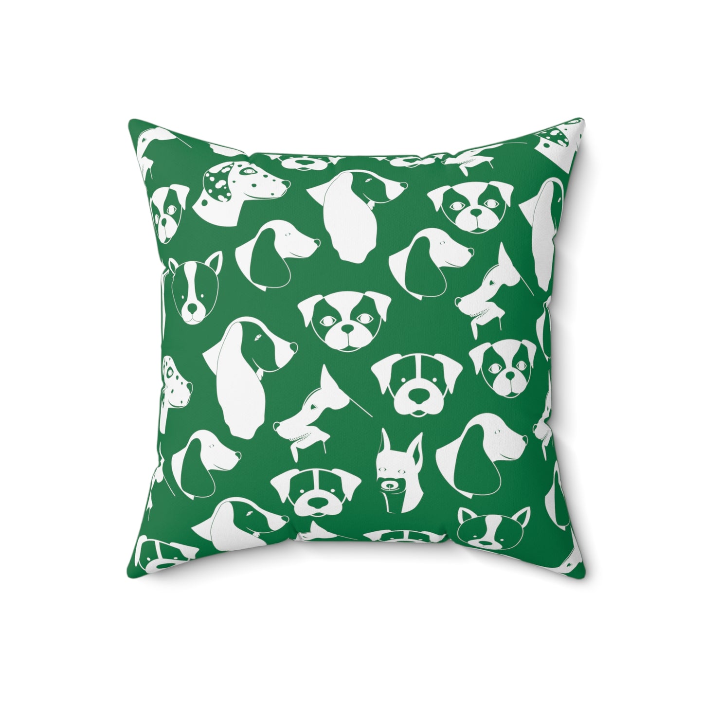 Chic ModDog Head Square Pillow (Versatile Double-Sided Graphic Variation) Green