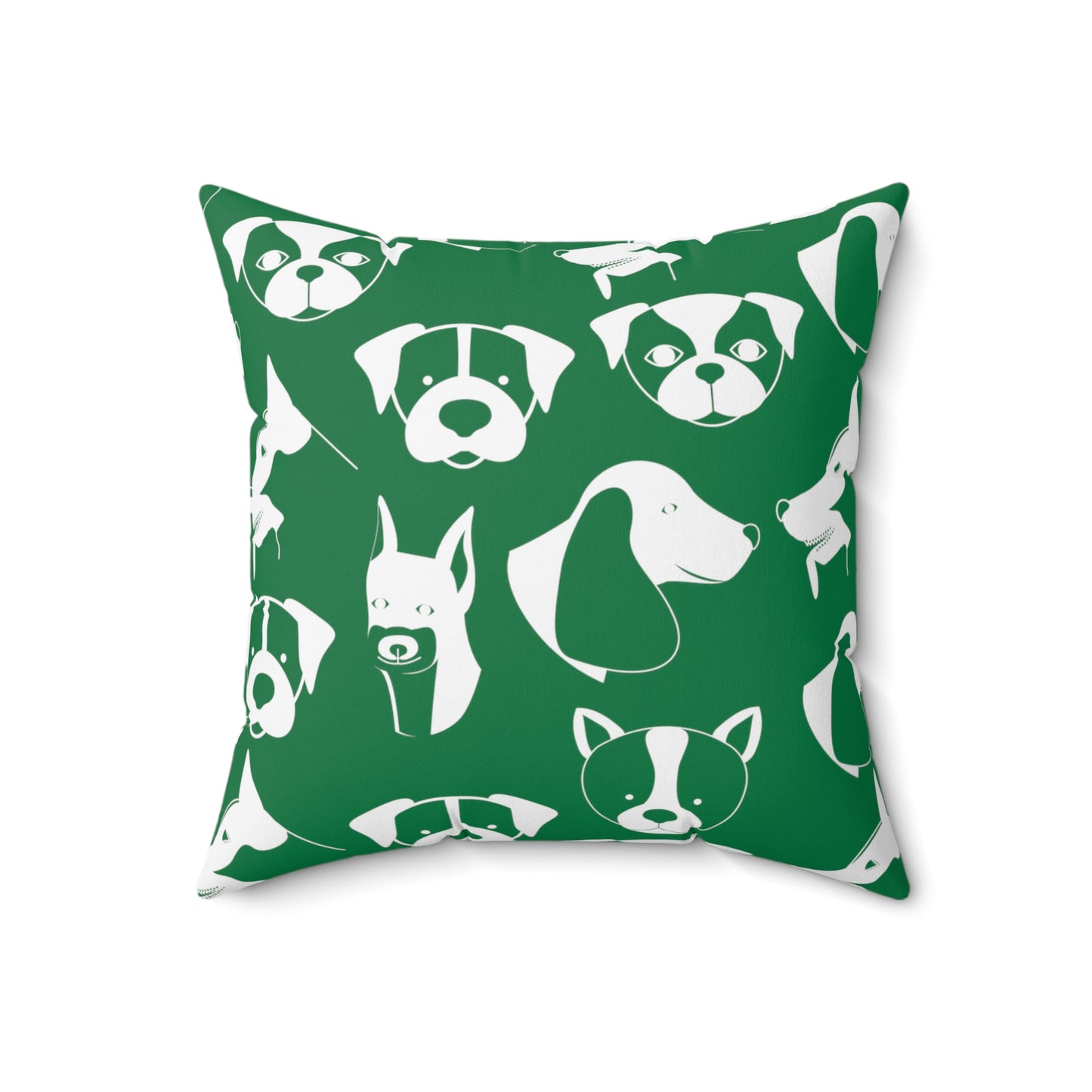 Chic ModDog Head Square Pillow (Versatile Double-Sided Graphic Variation) Green