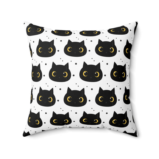 Mysterious Black Cat Square Pillow