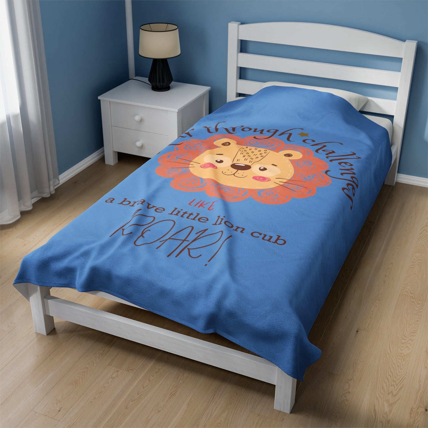 Roar through Challenges Little Lion Cub Plush Blanket