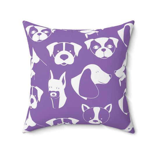 Chic ModDog Head Square Pillow (Versatile Double-Sided Graphic Variation) Purple