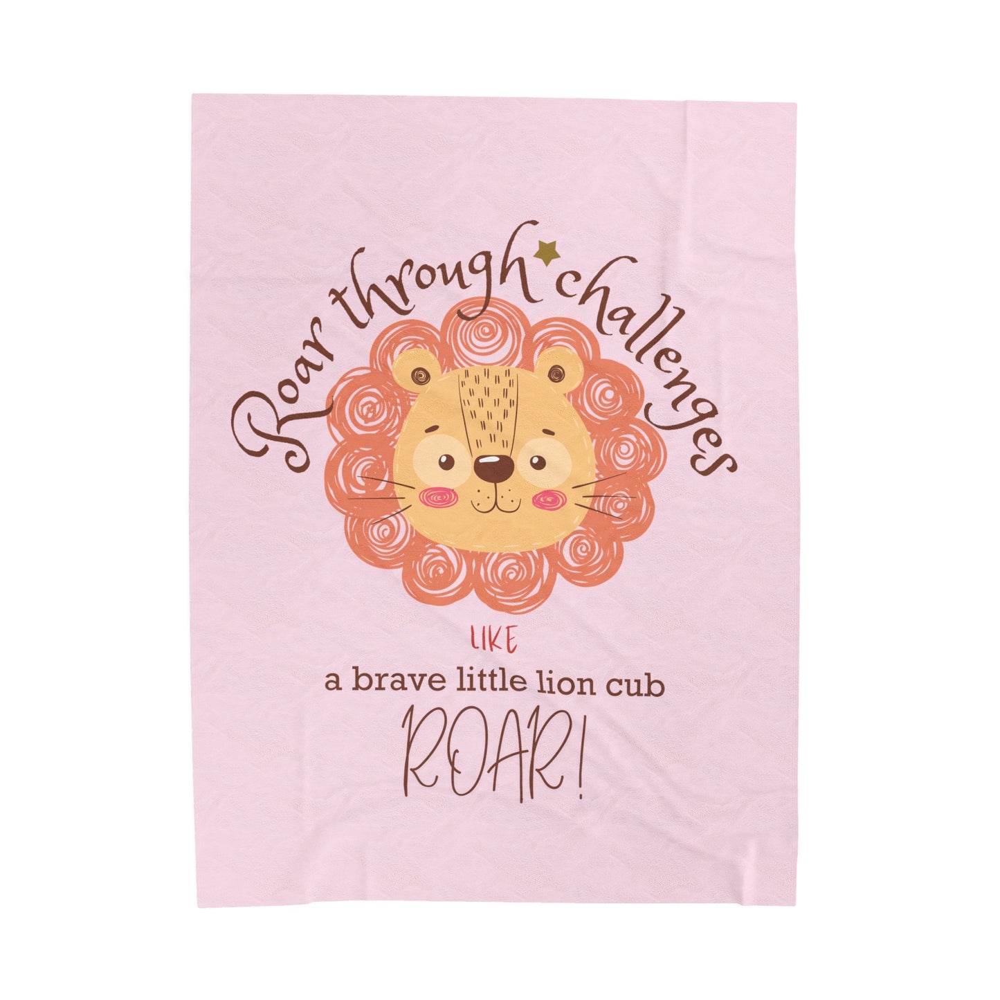 Roar through Challenges Little Lion Cub Plush Blanket