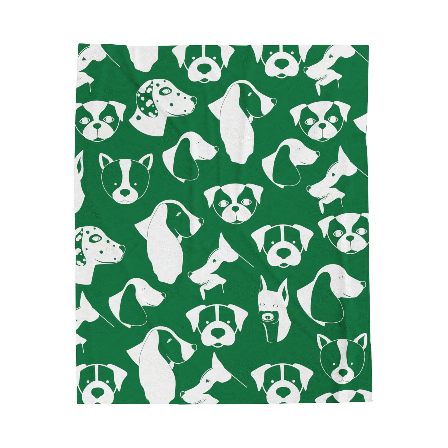 Chic ModDog Head Plush Blanket - Green