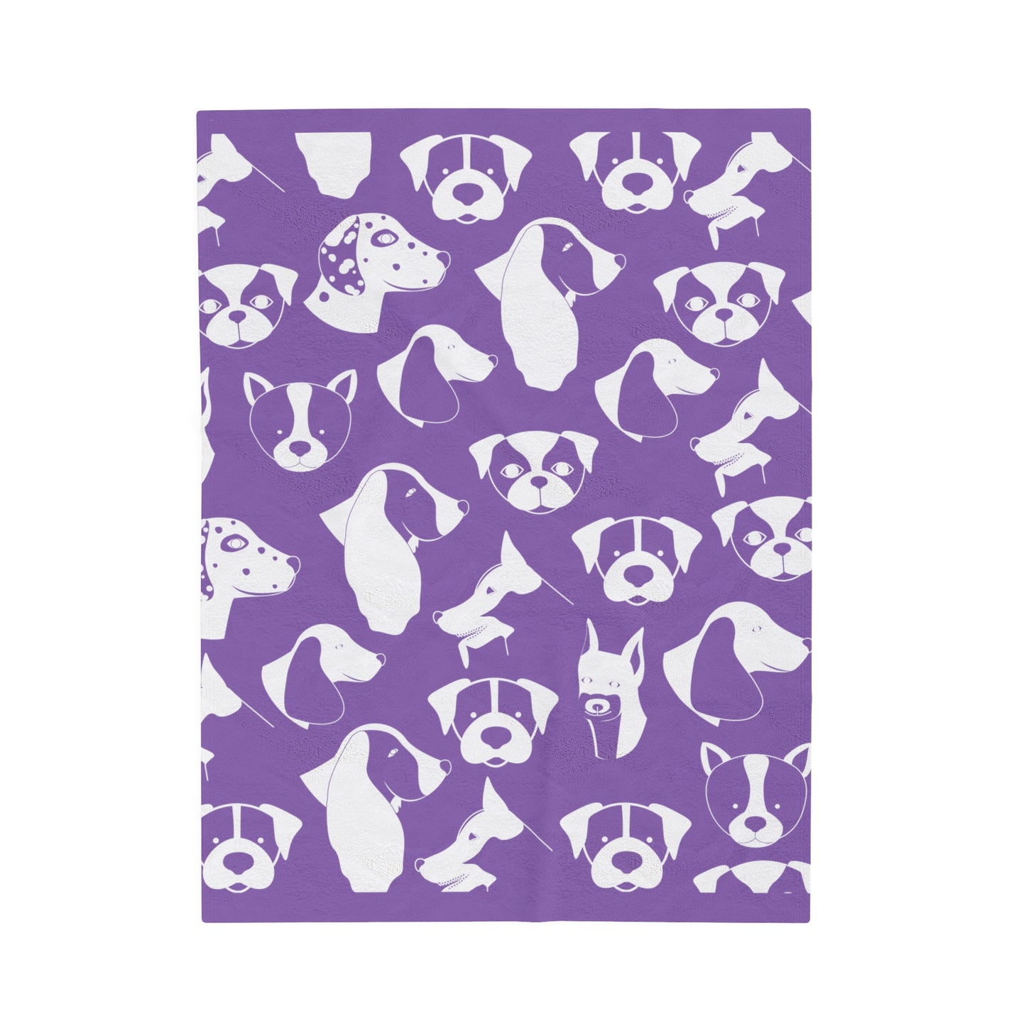 Chic ModDog Head Plush Blanket - Purple