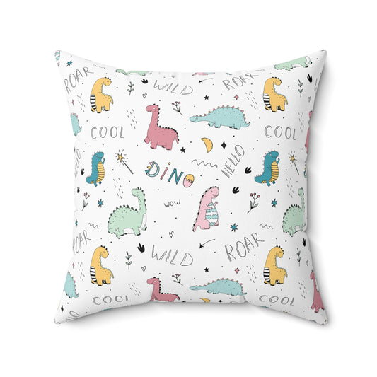 Dino Delight Square Pillow