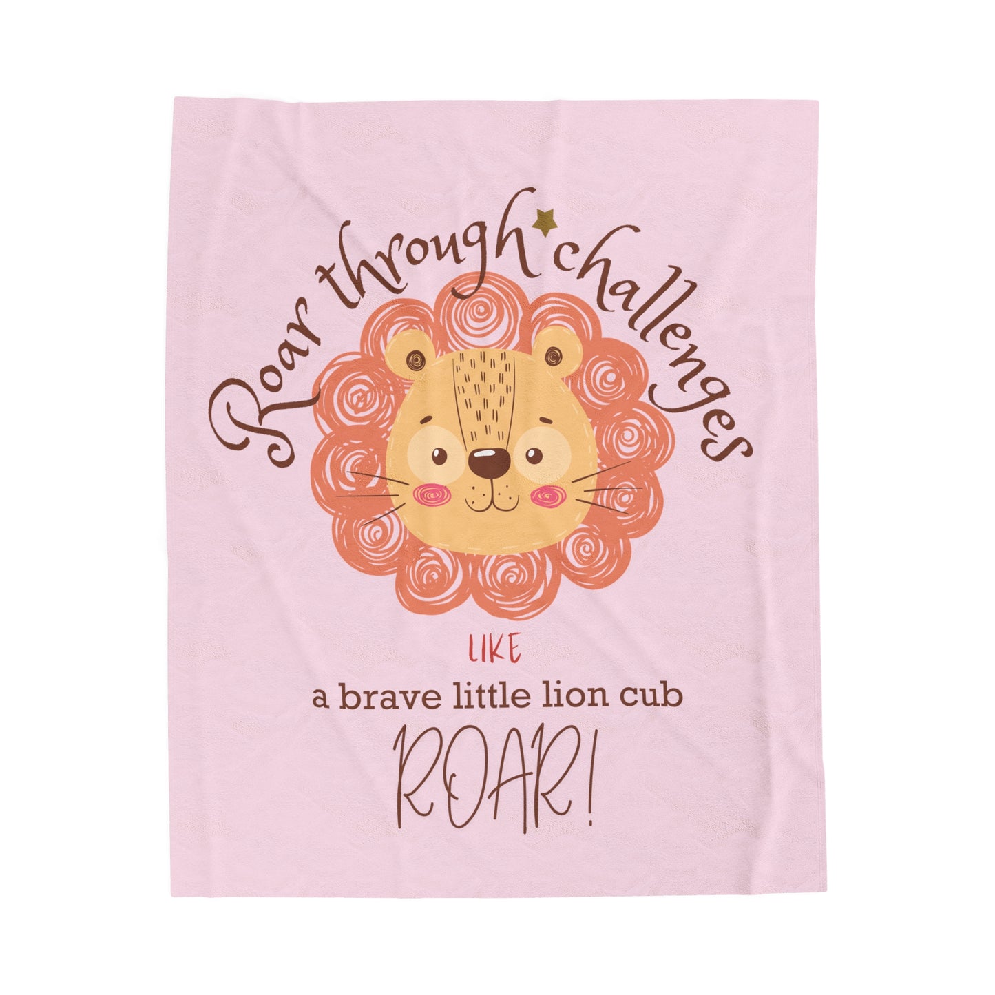 Roar through Challenges Little Lion Cub Plush Blanket