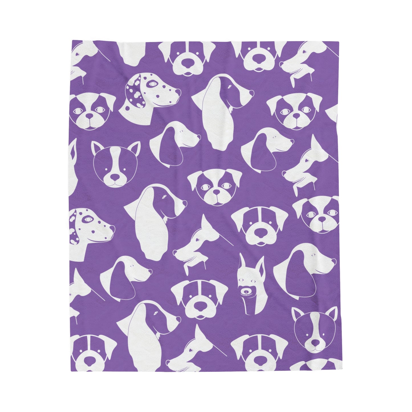 Chic ModDog Head Plush Blanket - Purple