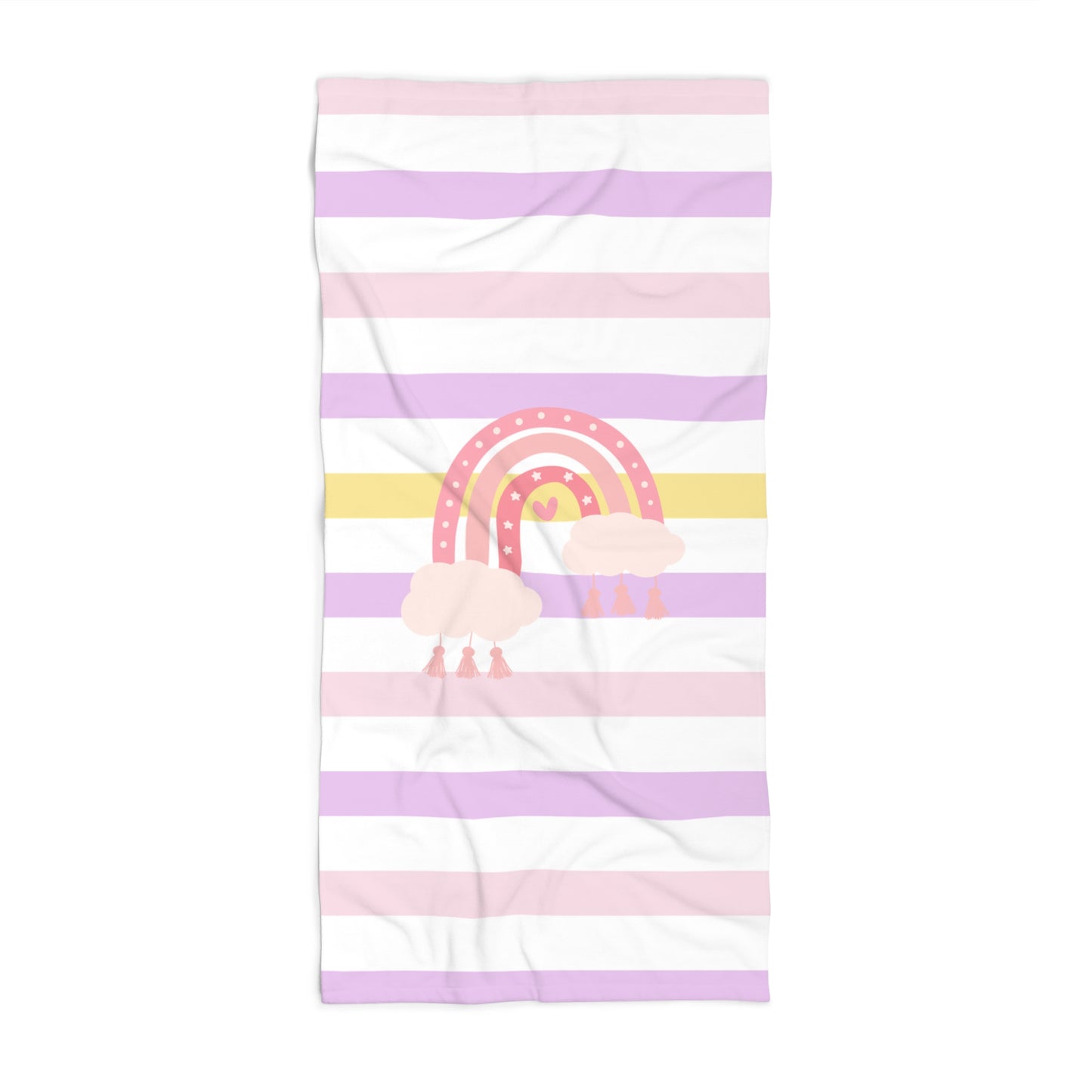 Pink Rainbow Stripe Beach Towel