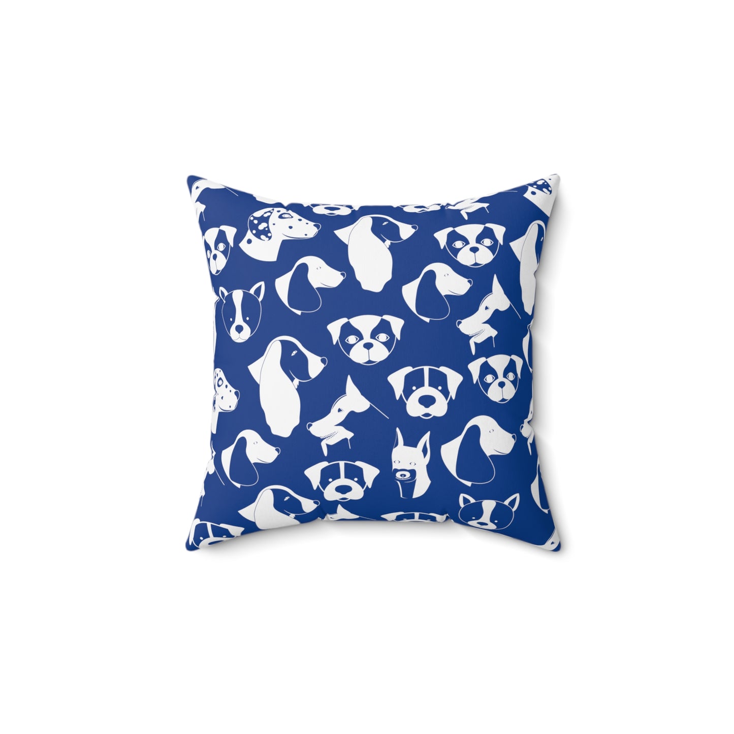 Chic ModDog Head Square Pillow (Versatile Double-Sided Graphic Variation) Blue