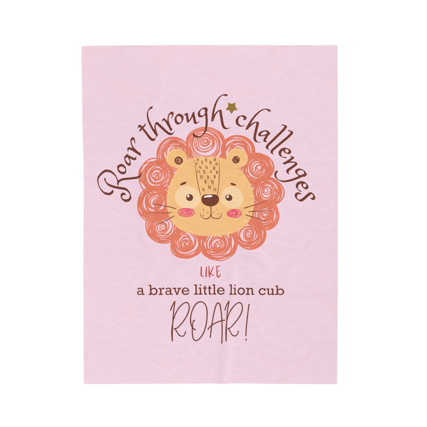 Roar through Challenges Little Lion Cub Plush Blanket