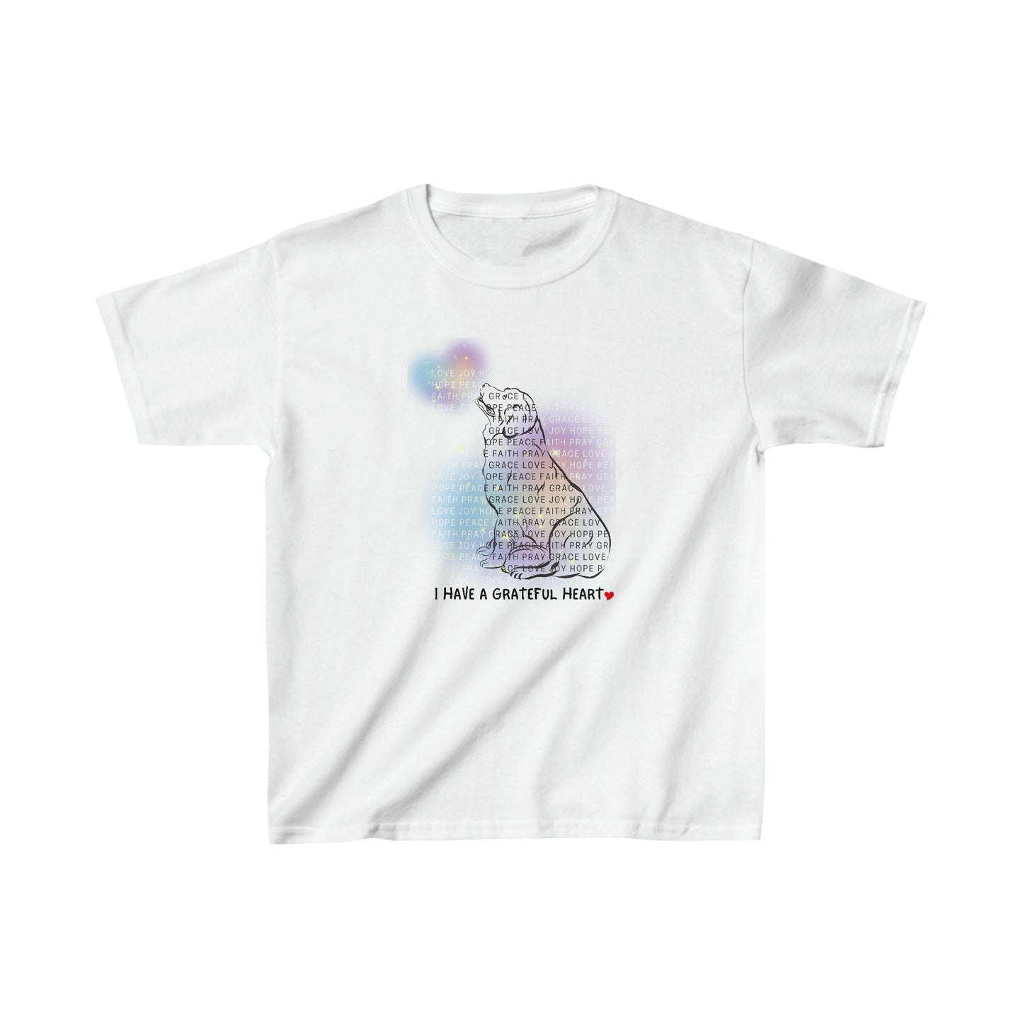 I have a Grateful Heart (Rainbow version) Kids T-Shirt (Dog-Lover Tee)