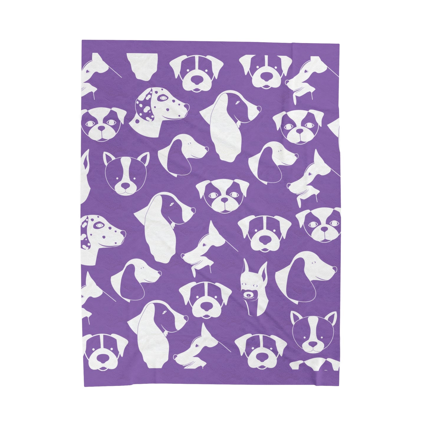 Chic ModDog Head Plush Blanket - Purple