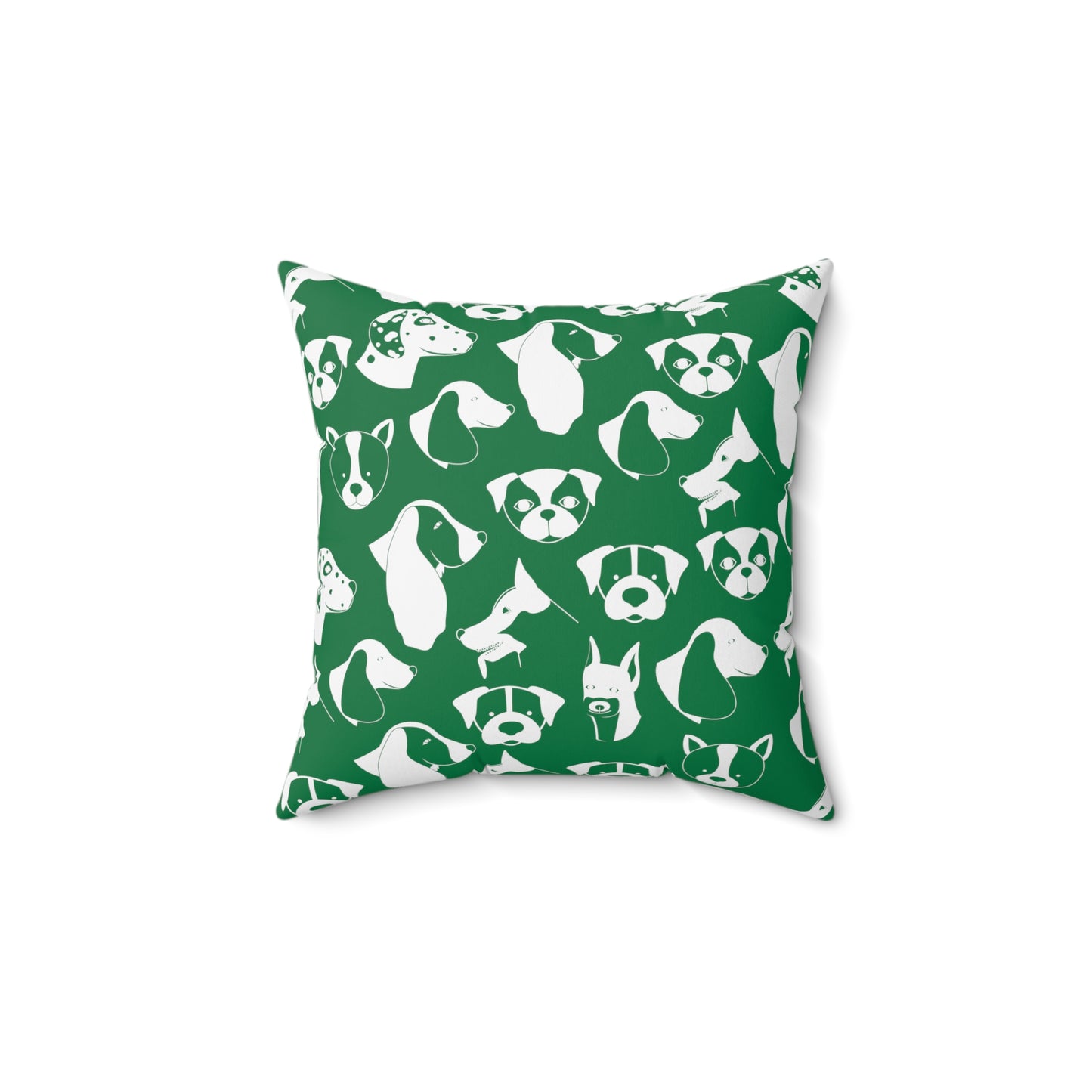 Chic ModDog Head Square Pillow (Versatile Double-Sided Graphic Variation) Green