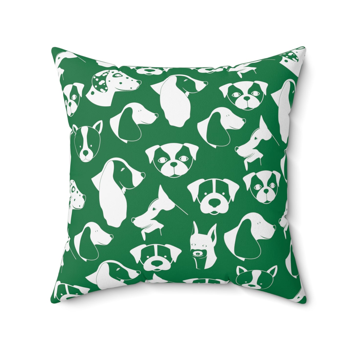 Chic ModDog Head Square Pillow (Versatile Double-Sided Graphic Variation) Green