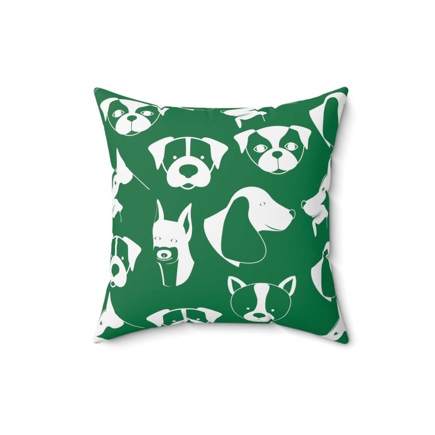 Chic ModDog Head Square Pillow (Versatile Double-Sided Graphic Variation) Green