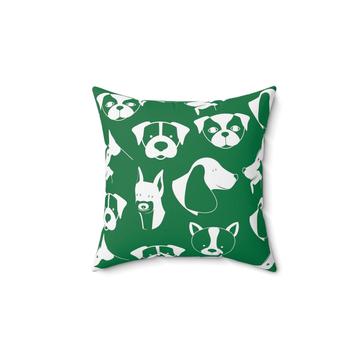 Chic ModDog Head Square Pillow (Versatile Double-Sided Graphic Variation) Green