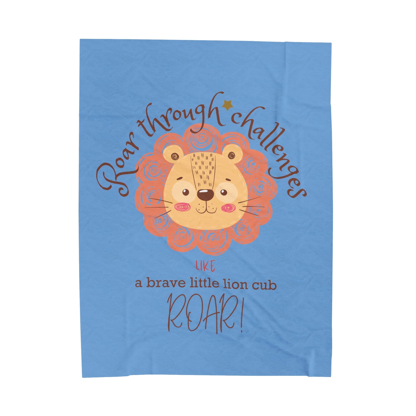 Roar through Challenges Little Lion Cub Plush Blanket