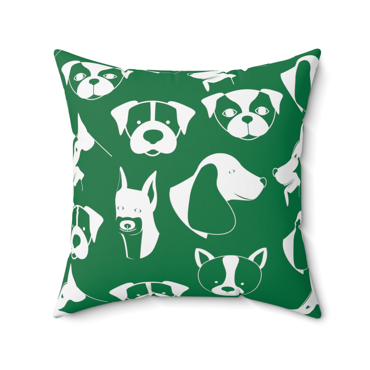 Chic ModDog Head Square Pillow (Versatile Double-Sided Graphic Variation) Green