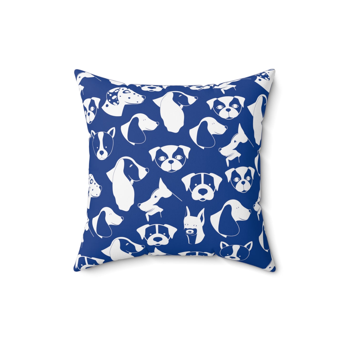 Chic ModDog Head Square Pillow (Versatile Double-Sided Graphic Variation) Blue