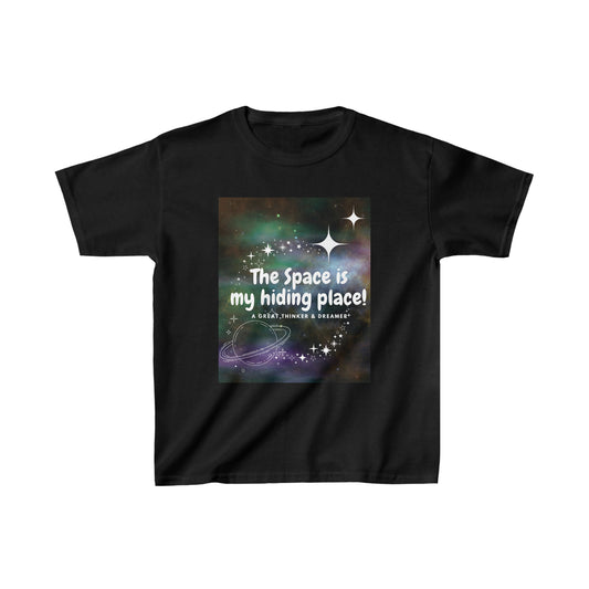 The Space is My Hiding Place (Galaxy version) Kids T-Shirt (Space-Lover Tee)