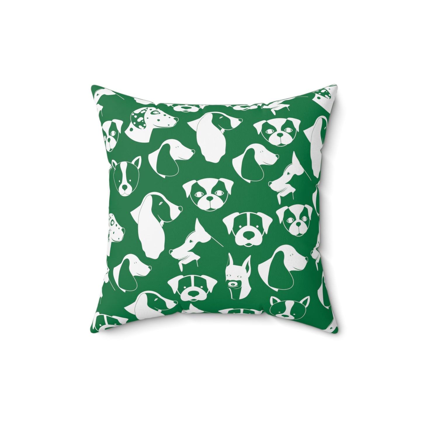 Chic ModDog Head Square Pillow (Versatile Double-Sided Graphic Variation) Green