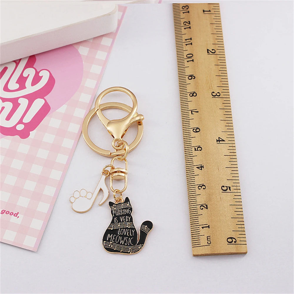 Lovely Cat Musician Metal Enamel Keychain (6 styles available)