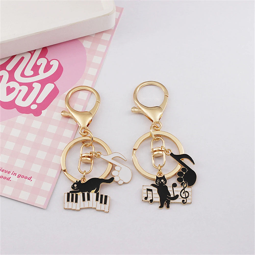 Lovely Cat Musician Metal Enamel Keychain (6 styles available)