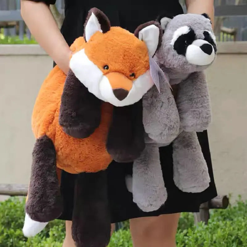 Super Soft Relaxed Raccoon Fox Crocodile Sloth Stuffed Animals Plushie Pillow