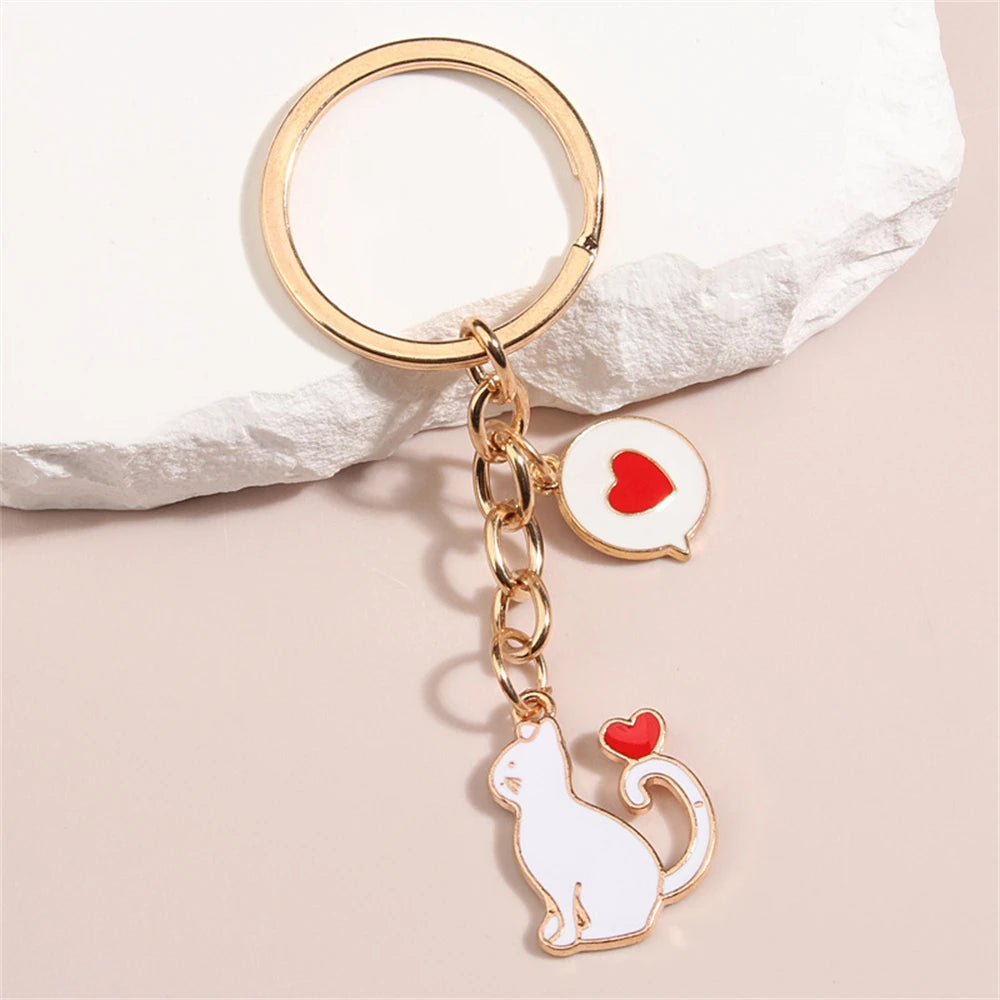 Lovely Cat Musician Metal Enamel Keychain (6 styles available)