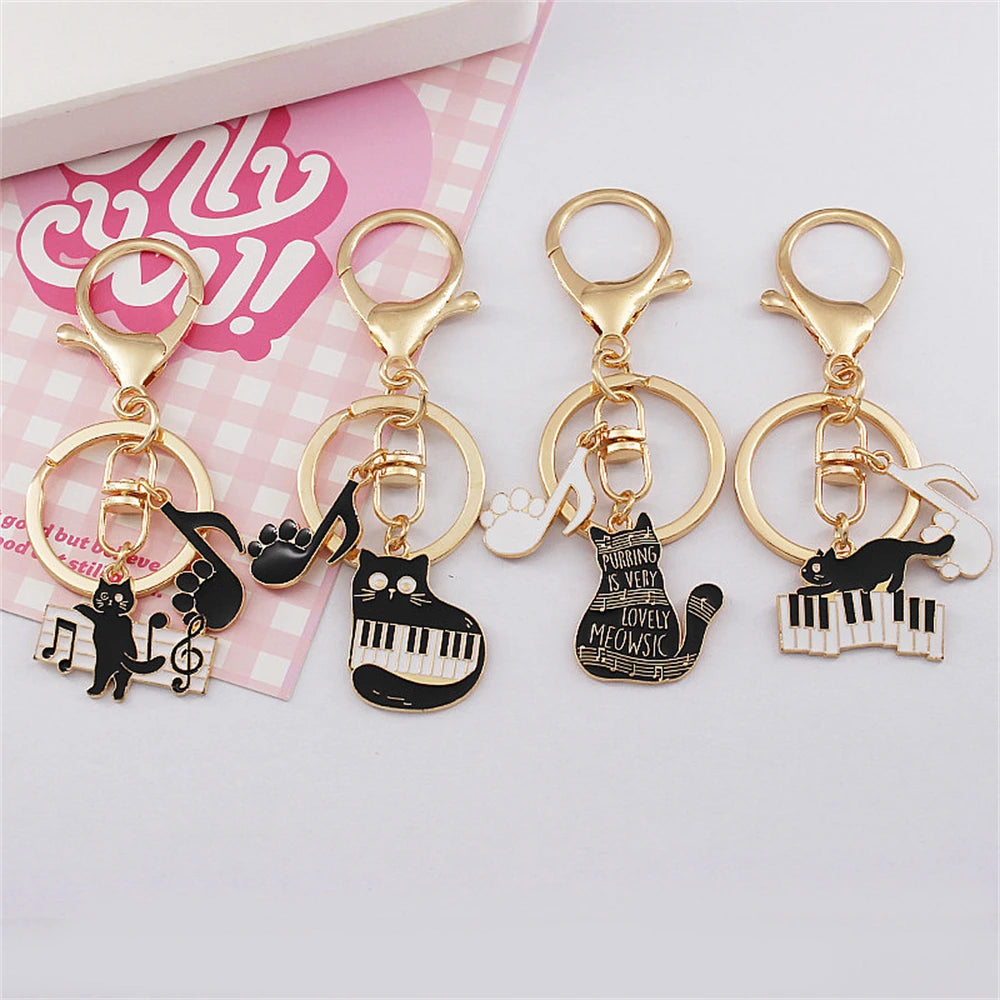 Lovely Cat Musician Metal Enamel Keychain (6 styles available)