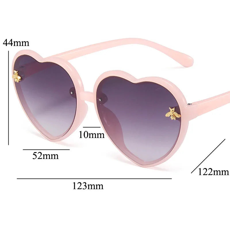 Kids Golden Bee Heart Polarized Sunglasses