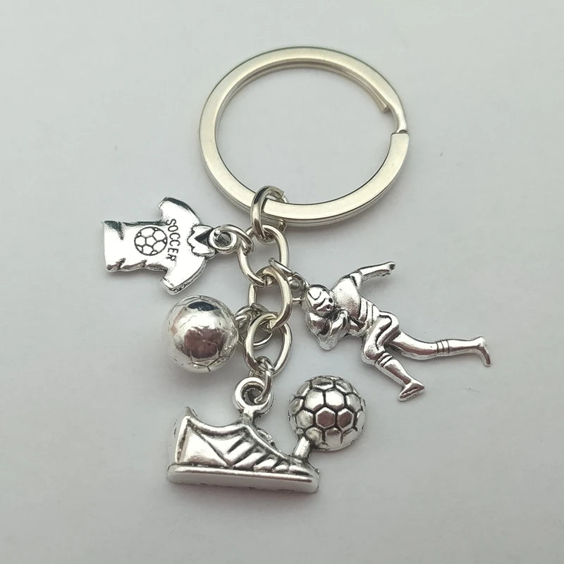 Stylish Personalized Soccer Player Metal Keychain (Letter A-Z available)