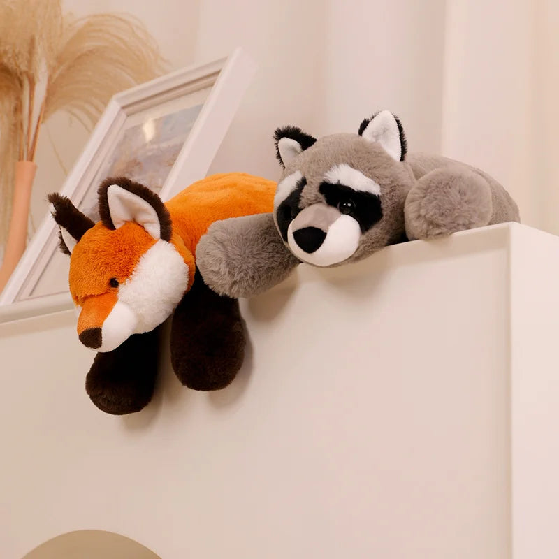 Super Soft Relaxed Raccoon Fox Crocodile Sloth Stuffed Animals Plushie Pillow