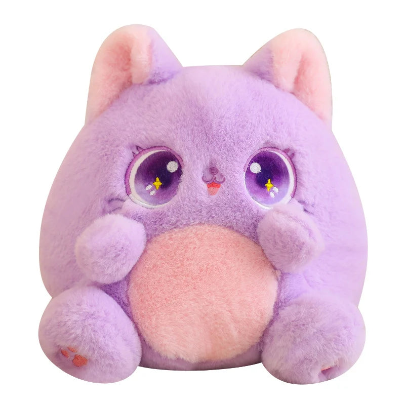 Super Soft Cute Round Cat Stuffed Animal Toy Plushie (in 5 Colours with Starry Eyes)