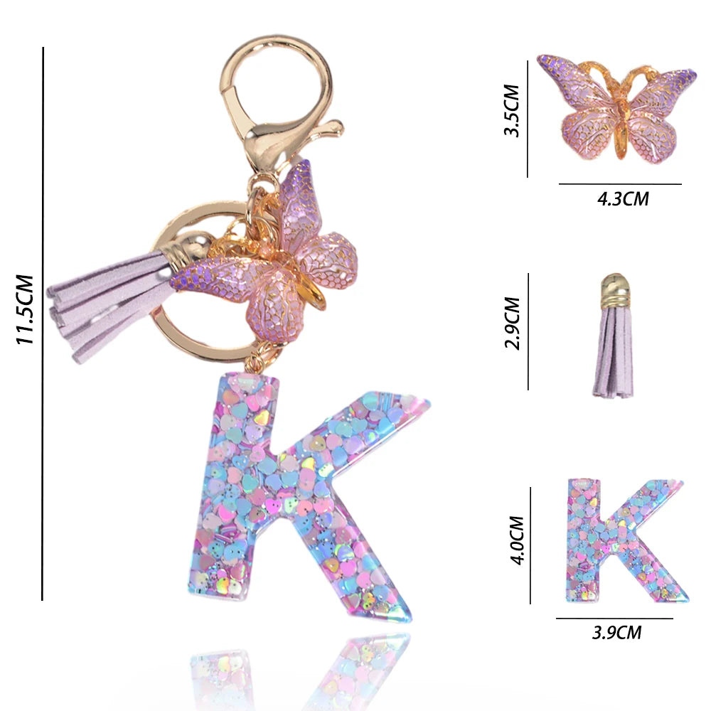 A-Z Dreamy Sequin Letters Keychain