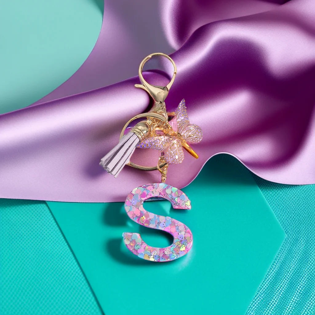 A-Z Dreamy Sequin Letters Keychain