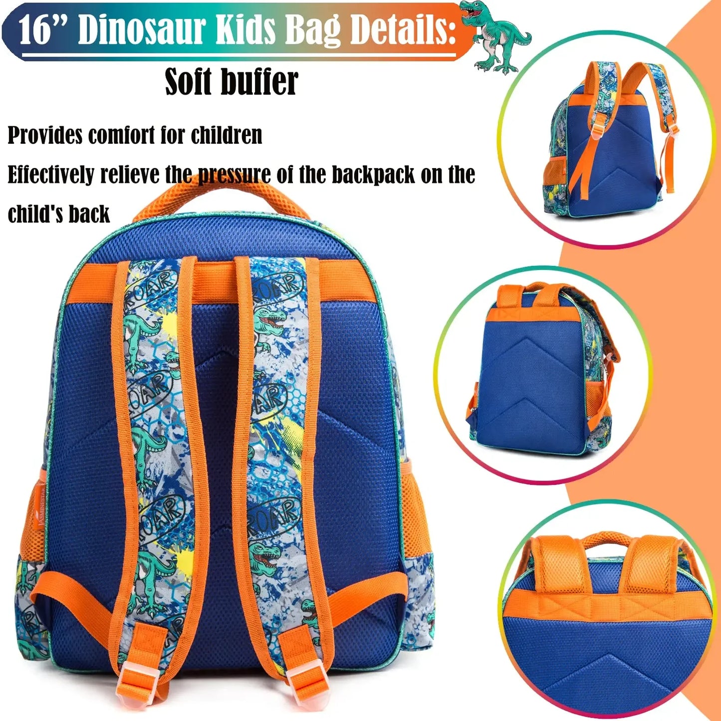 Dino Adventure 3-in-1 16.5" Waterproof Backpack Set